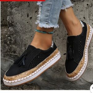 Libiyi Black Tassel Loafers for Women New